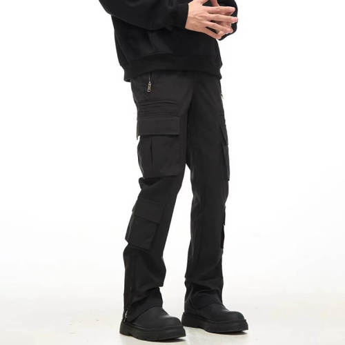 Custom Vintage Dark Urban Techwear Cargo Pants | 100% Polyester, Nylon, Loose Fit High Street Style Cargo Pants