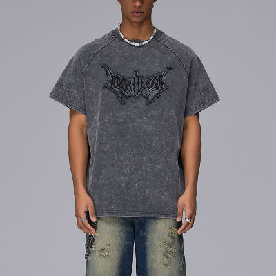 Custom Vintage Snow Wash Men's T-shirt | 260GSM, 100% Cotton, Oversized Fit Street Style T-shirt | Support OEM, ODM