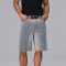Custom Street Style Washed Denim Shorts｜87% Cotton, 11% Cellulose Polyester, 2% Polyester, Loose Straight Fit Casual Style Shorts