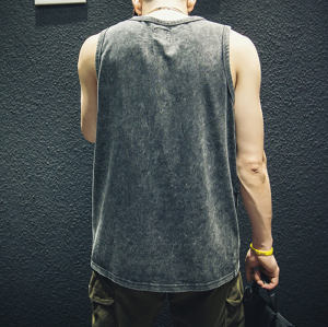 Custom High Street Dark Wash Tank Tops | 250GSM, 100% Cotton, Oversized Fit Street Style Sleeveless T-shirt