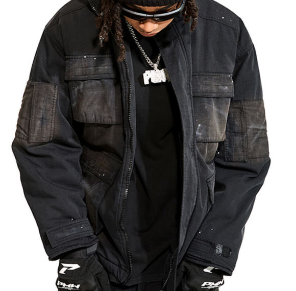 Custom Vintage Wash Streetwear Cotton Coats | 65% Polyester 35% Cotton, Imitation Silk Cotton, Oversized Fit Cotton Coats