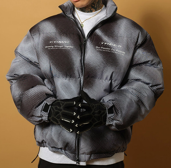 Custom Gradient Streetwear Cotton Coats | 100% Polyester, Imitation Silk Cotton, Oversized Fit Dark Cotton Coats