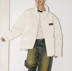 Custom Winter Street Style Short Down Coats | 100% Viscose Fiber, Washed Cotton, Oversized Fit Dark Down Coat