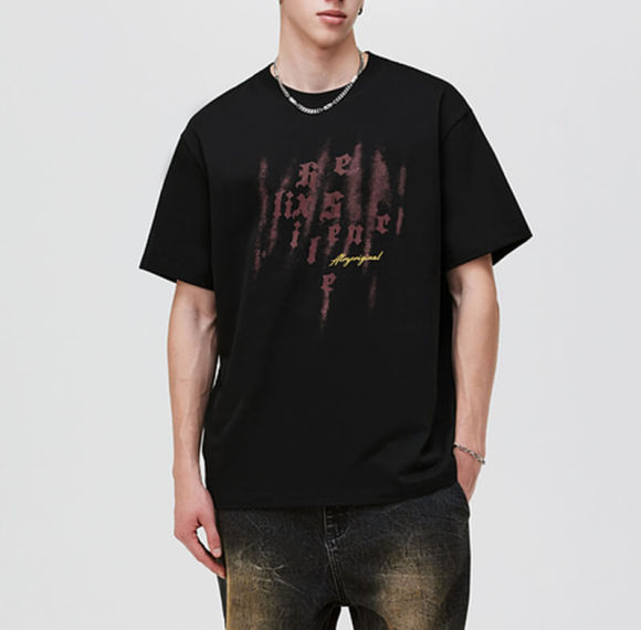 Customized Thick Panel Printed Washed T-Shirt | 270GSM, 100% Cotton, Oversized Fit Dark Street Style T-Shirt