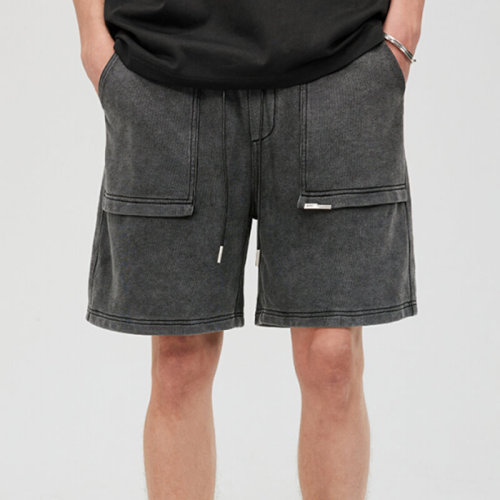 Custom Vintage Washed Street Style Casual Shorts | 320GSM, 85% Cotton 15% Polyester, Loose Fit Summer Streetwear Shorts