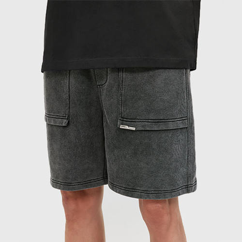 Custom Vintage Washed Street Style Casual Shorts | 320GSM, 85% Cotton 15% Polyester, Loose Fit Summer Streetwear Shorts