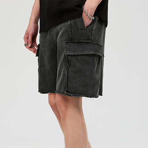 Custom Vintage Washed Street Style Casual Shorts | 380GSM, 100% Cotton, Loose Fit Summer Streetwear Shorts