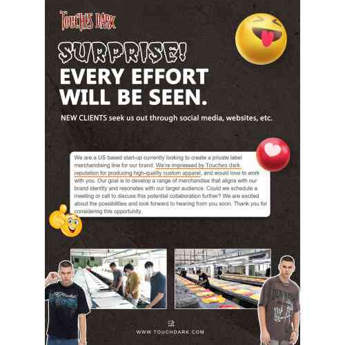 Talent Draws Eyes! US Startup & Touches Dark Forge Private Label Merch