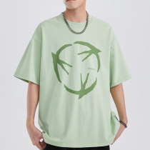 Custom Flying Swallow Printed Street Art T-Shirt | 255GSM, 100% Cotton, Oversized Fit Dark Street Style T-Shirt