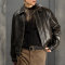 Custom Vintage Washed Motorcycle Short Jacket | 100% Spandex, Leather, Oversized Fit | Dark Style Streetwear Jacket