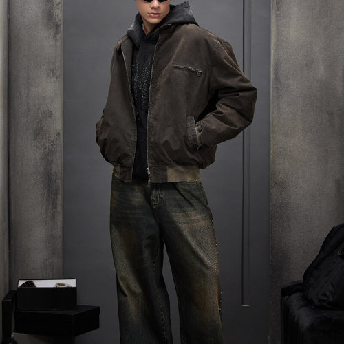 Custom Vintage Washed Streetwear Overalls Jacket | 100% Cotton, Plain Cotton, Oversized Fit | Dark Style Streetwear Jacket