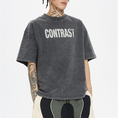 Custom Vintage Dark Street Style T-shirt | 305GSM, 100% Cotton, Oversized Fit,Short Sleeve T-shirt