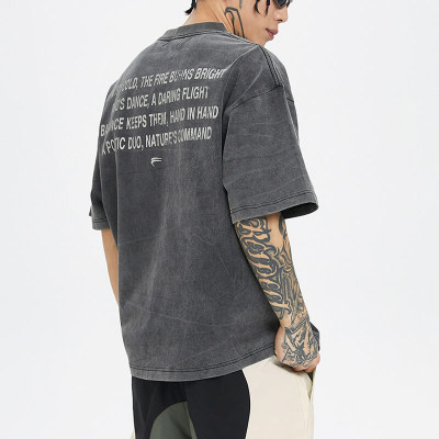 Custom Vintage Dark Street Style T-shirt | 305GSM, 100% Cotton, Oversized Fit,Short Sleeve T-shirt