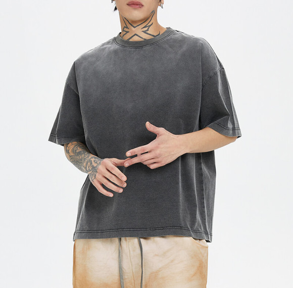 Custom Vintage Washed Heavyweight Street T-Shirt | 240GSM, 100% Cotton, Boxy Fit | High Street Style T-Shirt