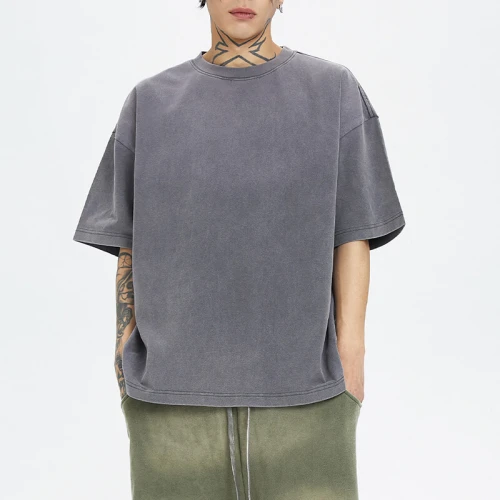 Custom Vintage Washed Heavyweight Street T-Shirt | 240GSM, 100% Cotton, Boxy Fit | High Street Style T-Shirt