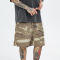 Custom Vintage Camouflage Work Shorts | 100% Polyester, High Street Multi-Pocket Straight Streetwear Shorts