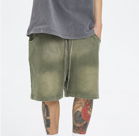 Custom Vintage Washed Street Style Shorts | 100% Cotton, 380G Heavyweight Fabric Straight Shorts