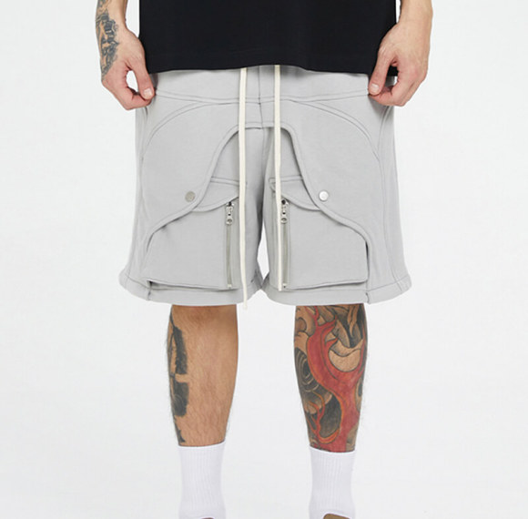 Custom Splicing Deconstructed High Street Shorts | 100% Cotton, 360G Heavyweight Fabric Functional Shorts