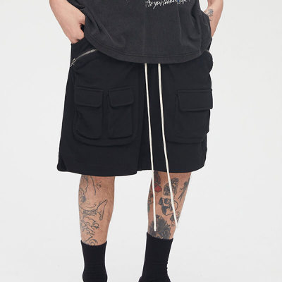 Custom Multi-Pocket High Street Shorts | 100% Cotton, Heavyweight Zipper Work Pants Street Style Shorts