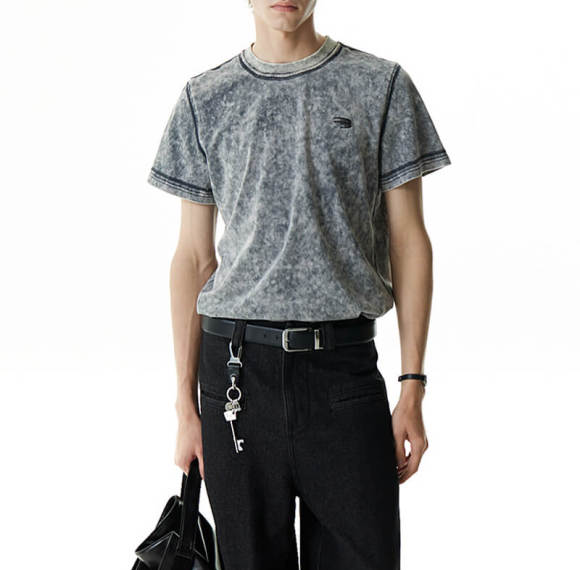 Custom Heavy Duty Washed Crew Neck T-Shirt | 240GSM, 100% Cotton, Boxy Fit | Dark Street Style T-Shirt