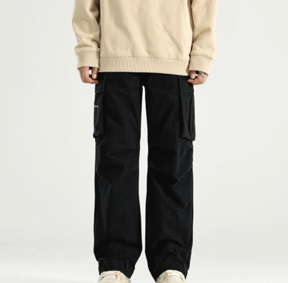 Custom Vintage Wash Multi-Pocket Cargo Pants | 100% Cotton, Loose Fit High Street Style Cargo Pants