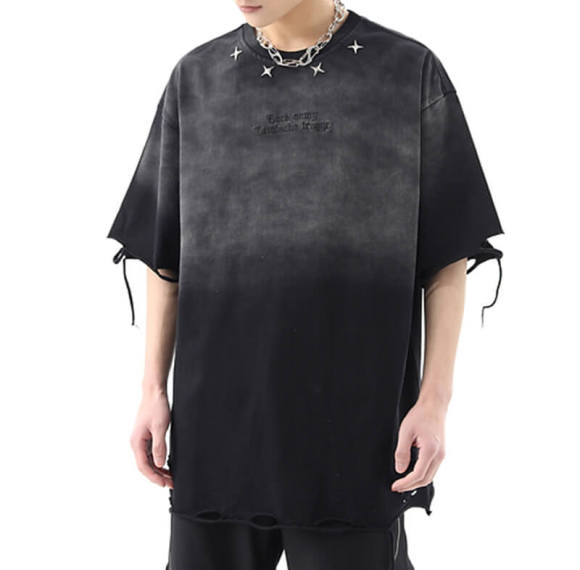 Custom Washed Gradient Street Style T-Shirt | 260GSM, 100% Cotton, Short Sleeve, Oversized Fit | Support OEM, ODM