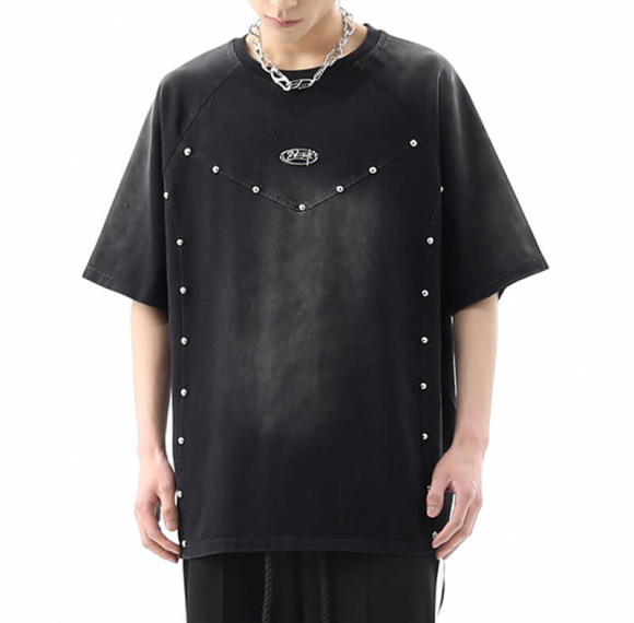 Custom Rivet Deconstructed High Street T-Shirt | 260GSM, 100% Cotton, Short Sleeve, Oversized Fit | Support OEM, ODM