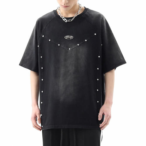 Custom Rivet Deconstructed High Street T-Shirt | 260GSM, 100% Cotton, Short Sleeve, Oversized Fit | Support OEM, ODM