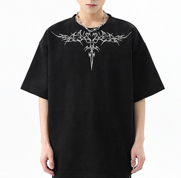 Custom Embroidered Printed High Street T-Shirt | 260GSM, 100% Cotton, Short Sleeve, Oversized Fit | Support OEM, ODM