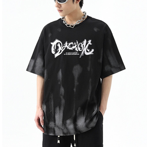 Custom Washed Tie-Dye Street Style T-Shirt | 260GSM, 100% Cotton, Short Sleeve, Oversized Fit | Support OEM, ODM
