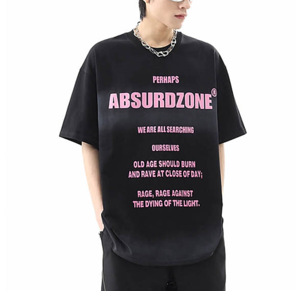 Custom Gradient Puff Print Street Style T-shirt | 270GSM, 100% Cotton, Short Sleeve, Oversized Fit | Support OEM, ODM