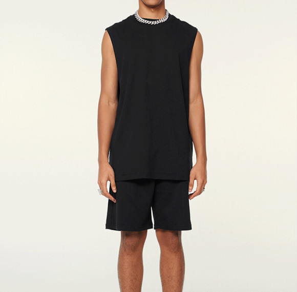 Custom Cool Feeling Fabric Solid Color T-shirts | 230GSM, Cold Cotton Fabric, Sleeveless, Boxy Fit | Custom Dark Street Style T-shirts