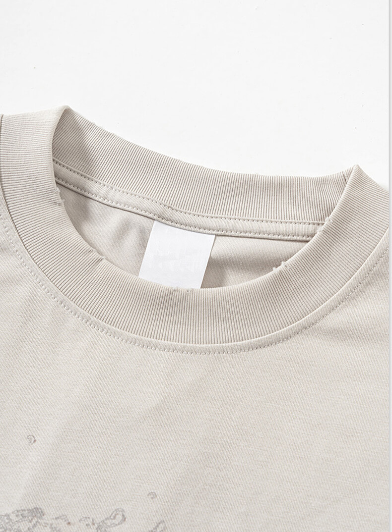 CUS24054107-T4542 Cool Feeling Fabric Streetwear T-shirt Details