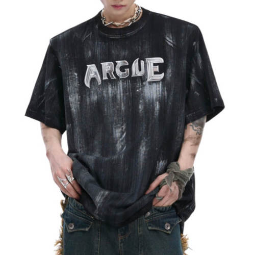 Custom Vintage Washed Gradient Street Style T-Shirt | 240GSM, 100% Cotton, Short Sleeve, Oversized Fit | Custom Dark Art T-Shirt