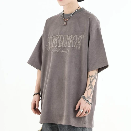Custom Embroidered Printed Street Style T-Shirt | 350GSM, Suede Fabric, Short Sleeve, Oversized Fit | Street Style T-Shirt Design