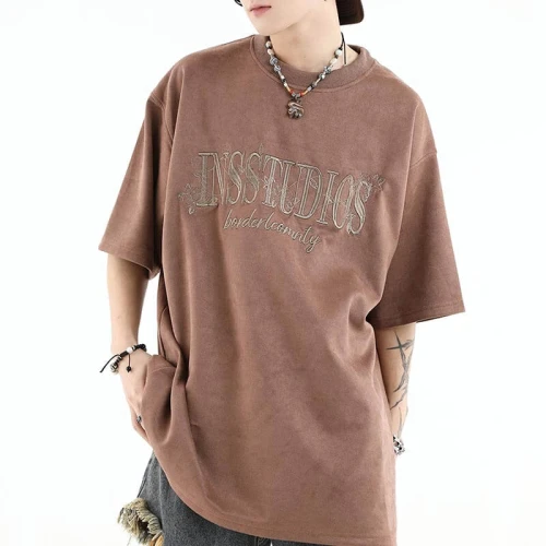 Custom Embroidered Printed Street Style T-Shirt | 350GSM, Suede Fabric, Short Sleeve, Oversized Fit | Street Style T-Shirt Design