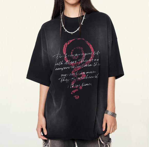 Custom Vintage Washed Personalized Printed T-shirt | 310GSM, 100% Cotton, Short Sleeve, Boxy Fit | Street Style T-Shirt Design