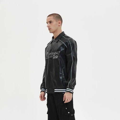 ORI221118 Original Streetwear Embroidery Leather Jacket | Street Style | Leather Fabric | Streetwear Jacket Manufacturers