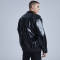 Custom Artificial Leather Lapel Long Sleeve Jacket | Street Style | Touches Dark Original Design Jacket