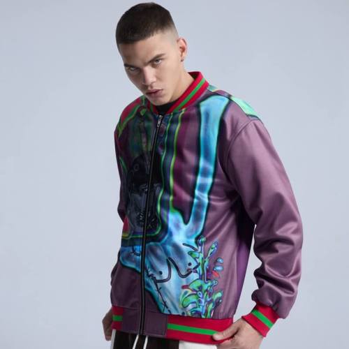 Custom Abstract Print Baseball Jacket | Dark Street Style | Touches Dark Original Design Jacket