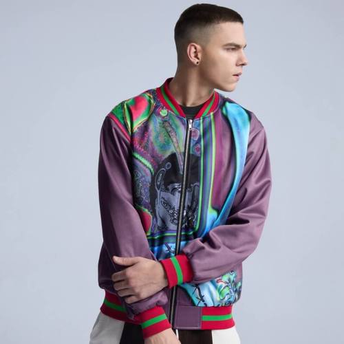 Custom Abstract Print Baseball Jacket | Dark Street Style | Touches Dark Original Design Jacket