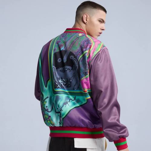 Custom Abstract Print Baseball Jacket | Dark Street Style | Touches Dark Original Design Jacket