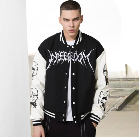 Custom Skull Graffiti Varsity Jackets | Street Style | Touches Dark Original Design Baseball Jacket