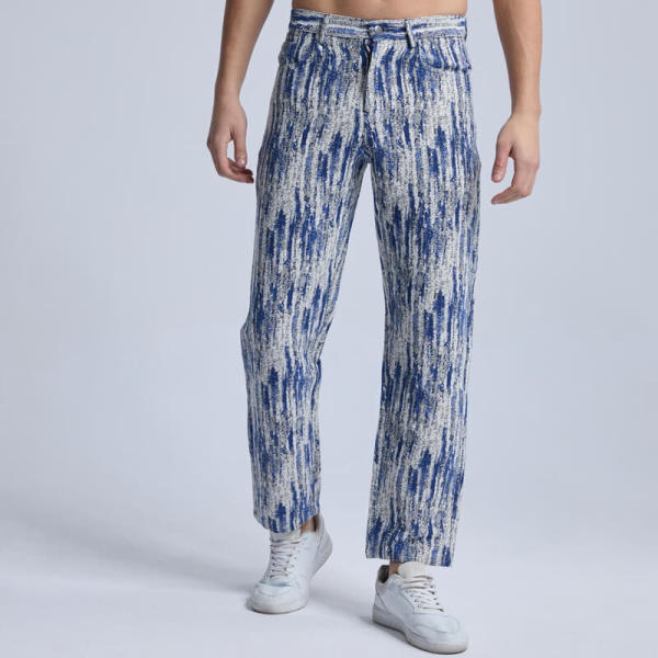 Custom Stripe Printed Straight Leg Jeans | Street Style Pants | Touches Dark Original Design Street Style Pants