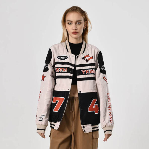 Custom Khaki Nylon Baseball Jacket Racing Jacket | Dark Street Style | Touches Dark Original Design Varsity Jacket