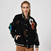 Custom Spliced Leather Sleeve Women Varsity Jackets | Street Style | Touches Dark Original Design Women Baseball Jacket