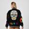 Custom Spliced Leather Sleeve Women Varsity Jackets | Street Style | Touches Dark Original Design Women Baseball Jacket