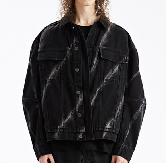 Customized Tie-Dye Washed Denim Jacket | Street Style | Touches Dark Original Design Vintage Street Style Denim Jacket