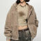 Customized Vintage Faux Lamb Fleece Jacket | Dark Street Style | Touches Dark Original Design Winter Coat Jacket