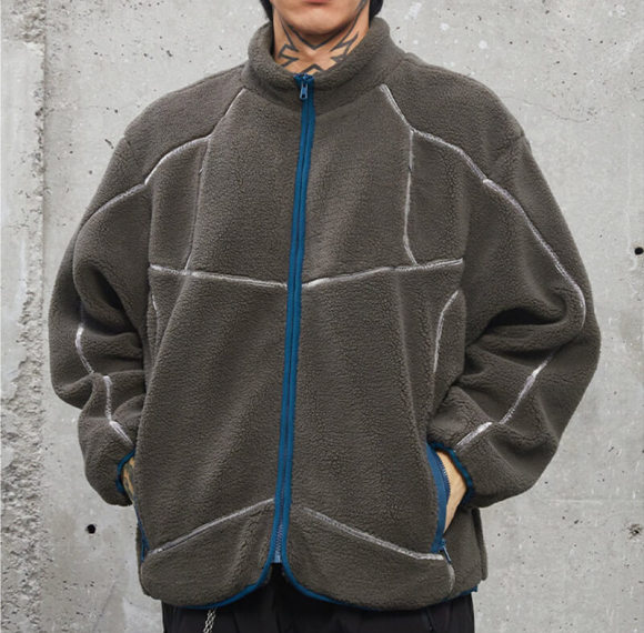 Custom Street Style Patchwork Sherpa Jacket | Dark Street Style | Touches Dark Original Design Winter Coat Jacket